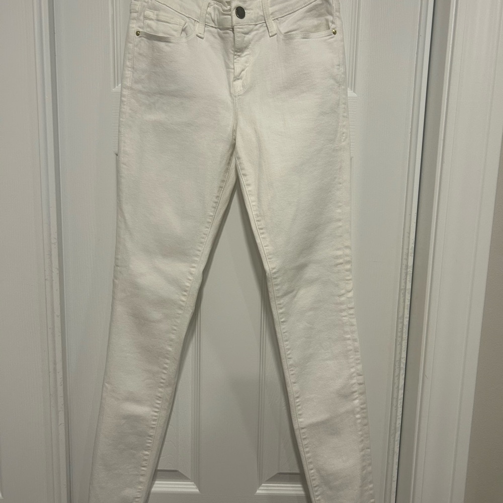 Frame Denim White Skinny Jeans Sleek Fit‎